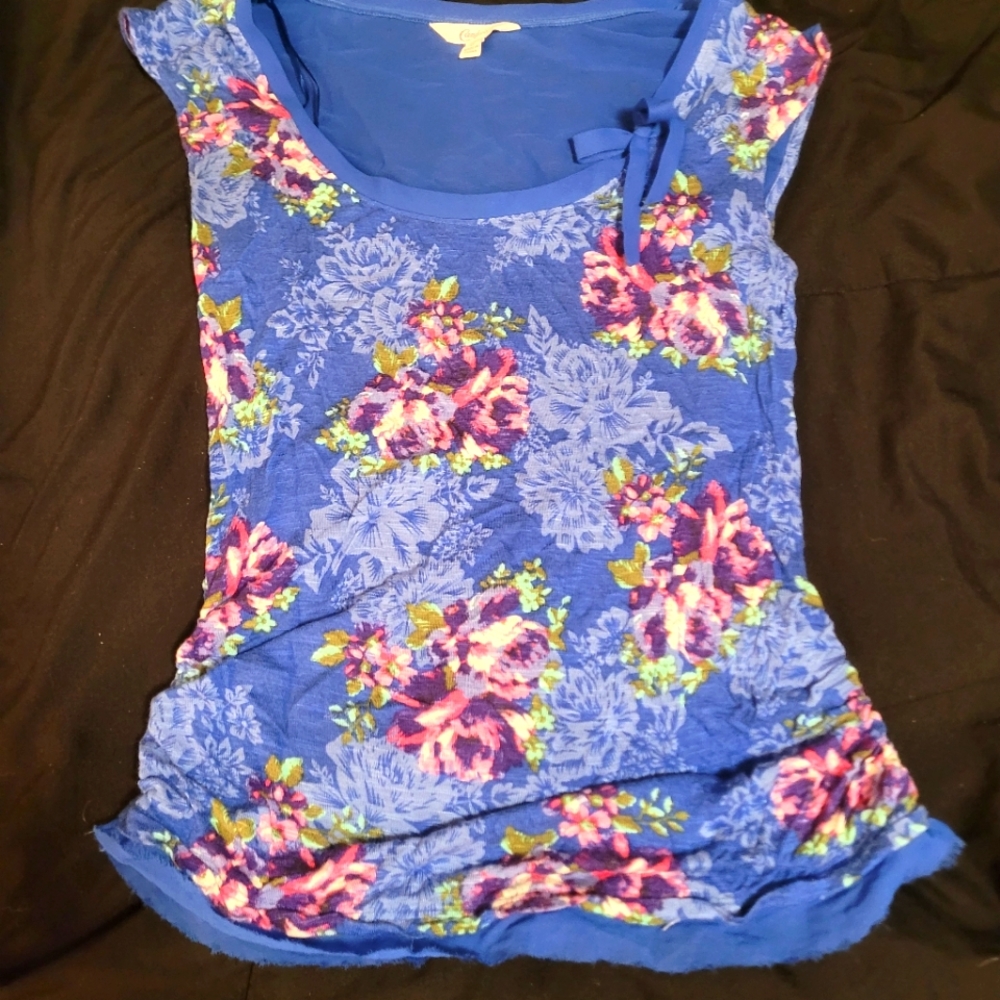 Blue Floral Blouse (Sm) by Candie's